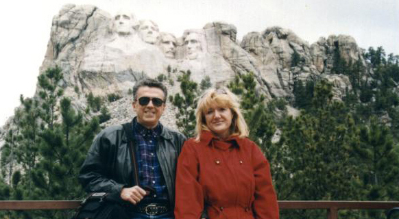 Norman Boehm i Aleksandra Ziółkowska-Boehm, Mount Rushmore, South Dakota, 1995 r.