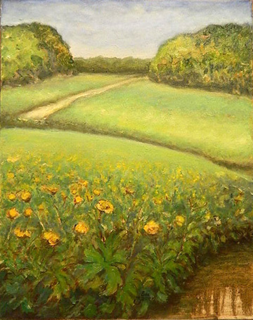 Ewa Zeller, Meadow, oil on canvas, 20x16